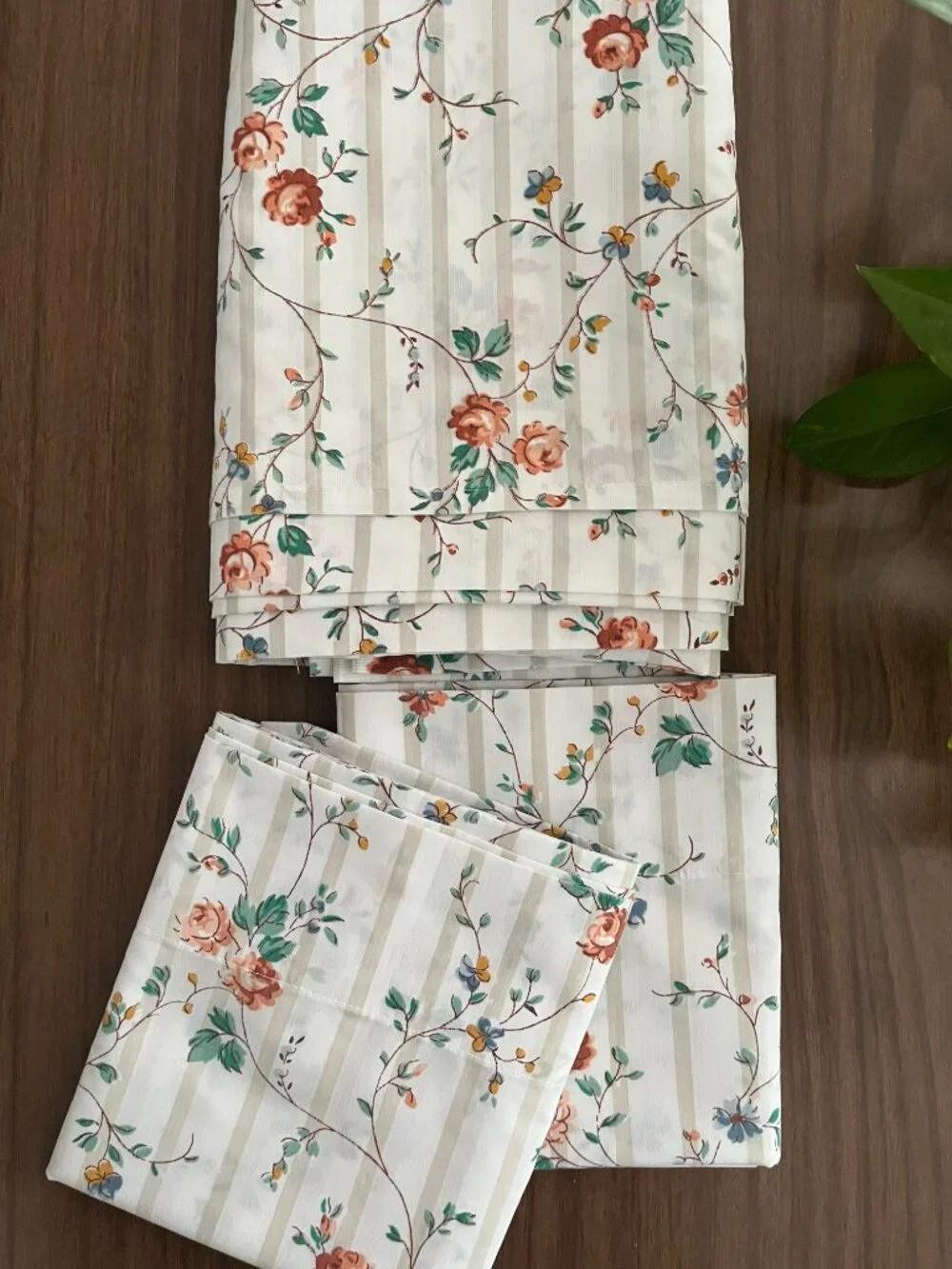 Vintage 1980s JCPenney Susan Cottagecore Roses Full/Queen Flat Sheet Pillowcases